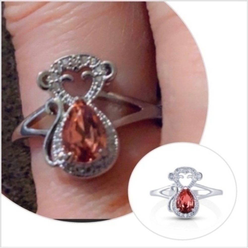 Silver rhodium plated Ring Size 8 Fragrant Jewels BANANAS FOR YOU collection NEW